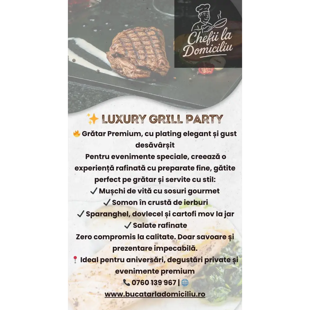 Luxury Grill Party – Bucătar la domiciliu pentru evenimente gourmet și petreceri exclusive - Luxury Grill Party