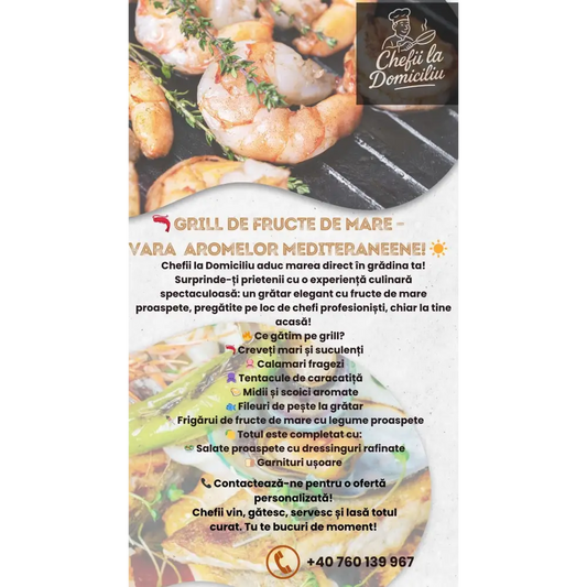 🦐 Fructe de Mare la Grătar – Summer Party sofisticat și delicios - meniu party