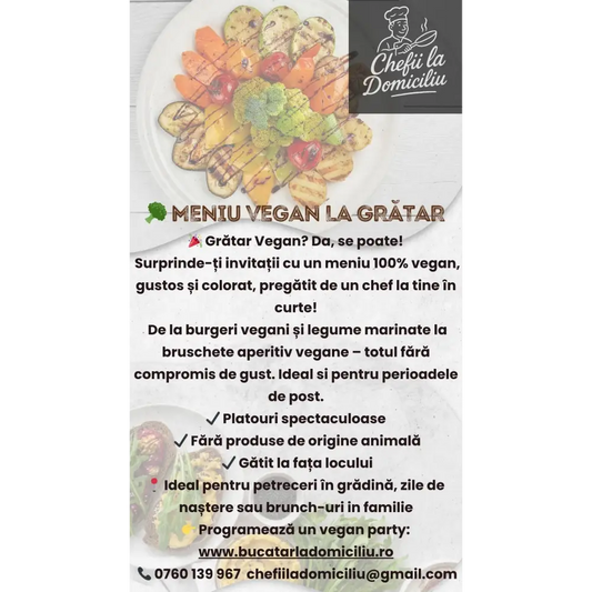Grill Vegan Party – Bucătar la domiciliu pentru petreceri vegane meniuri vegane gătite live acasă - Vegan Party