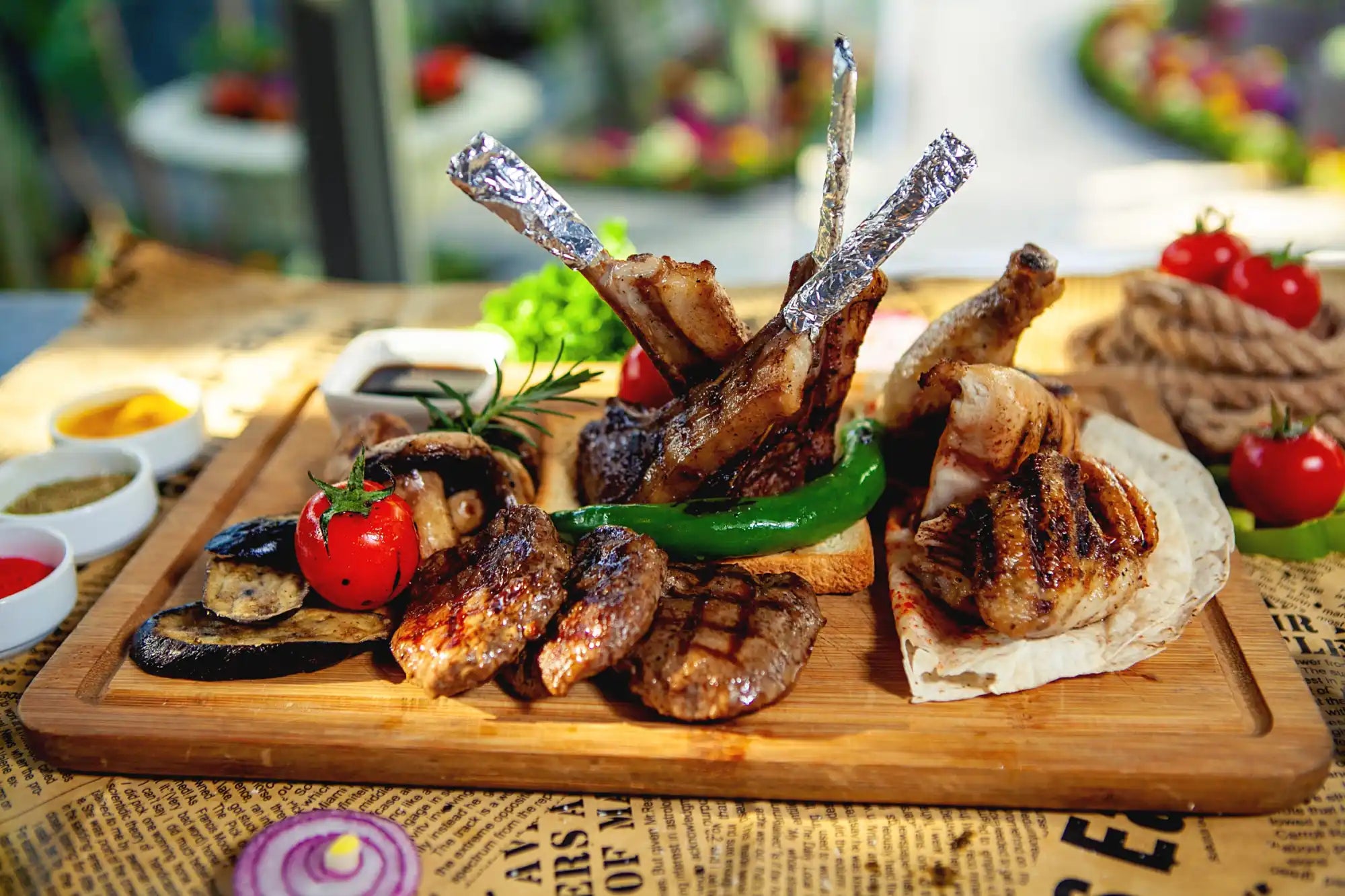 Platou de carne la grătar.